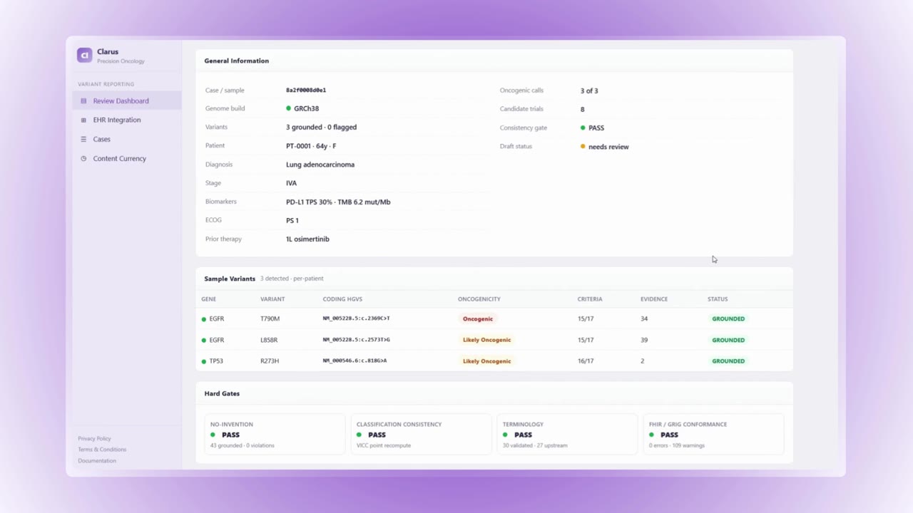 Clarus product demo — click to play